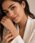 Bracelet Doré Cœur Cristal – Élégant & Raffiné