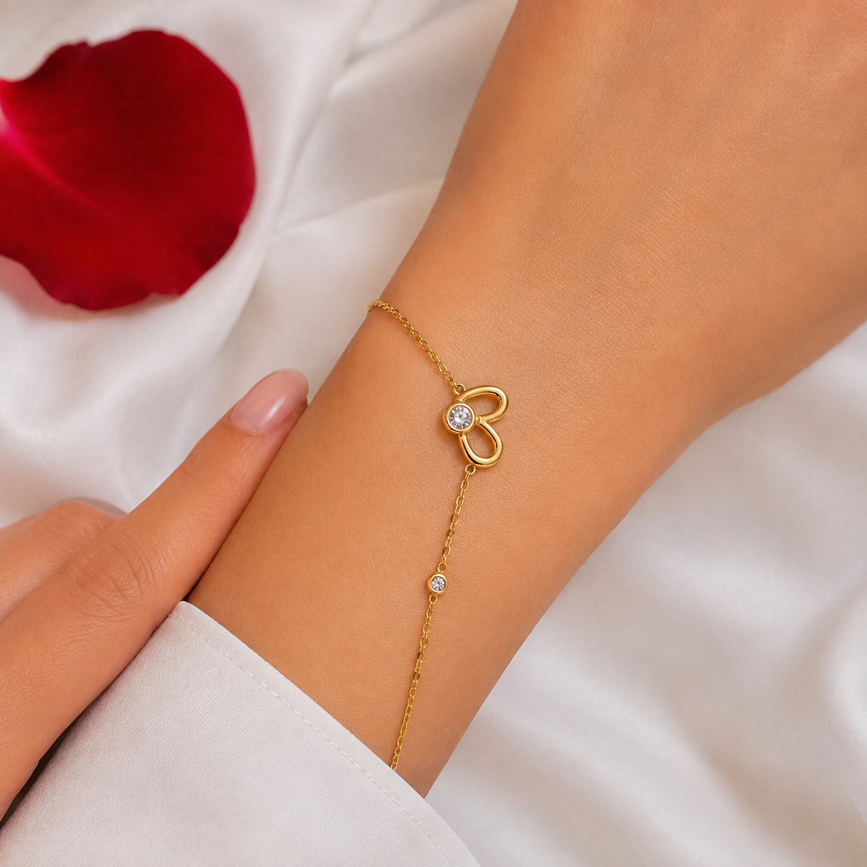 Bracelet Doré Papillon Cristal – Fin & Élégant